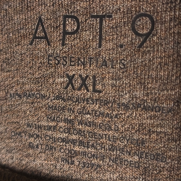 Apt. 9 Minimalist Cool Tone Grey & Brown Merle Mock Neck Long Sleeve Active Wear - Picture 7 of 7